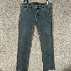 7 For All Mankind Jeans Mens 33 Dark Gray Standard Luxe Performance Straight Leg